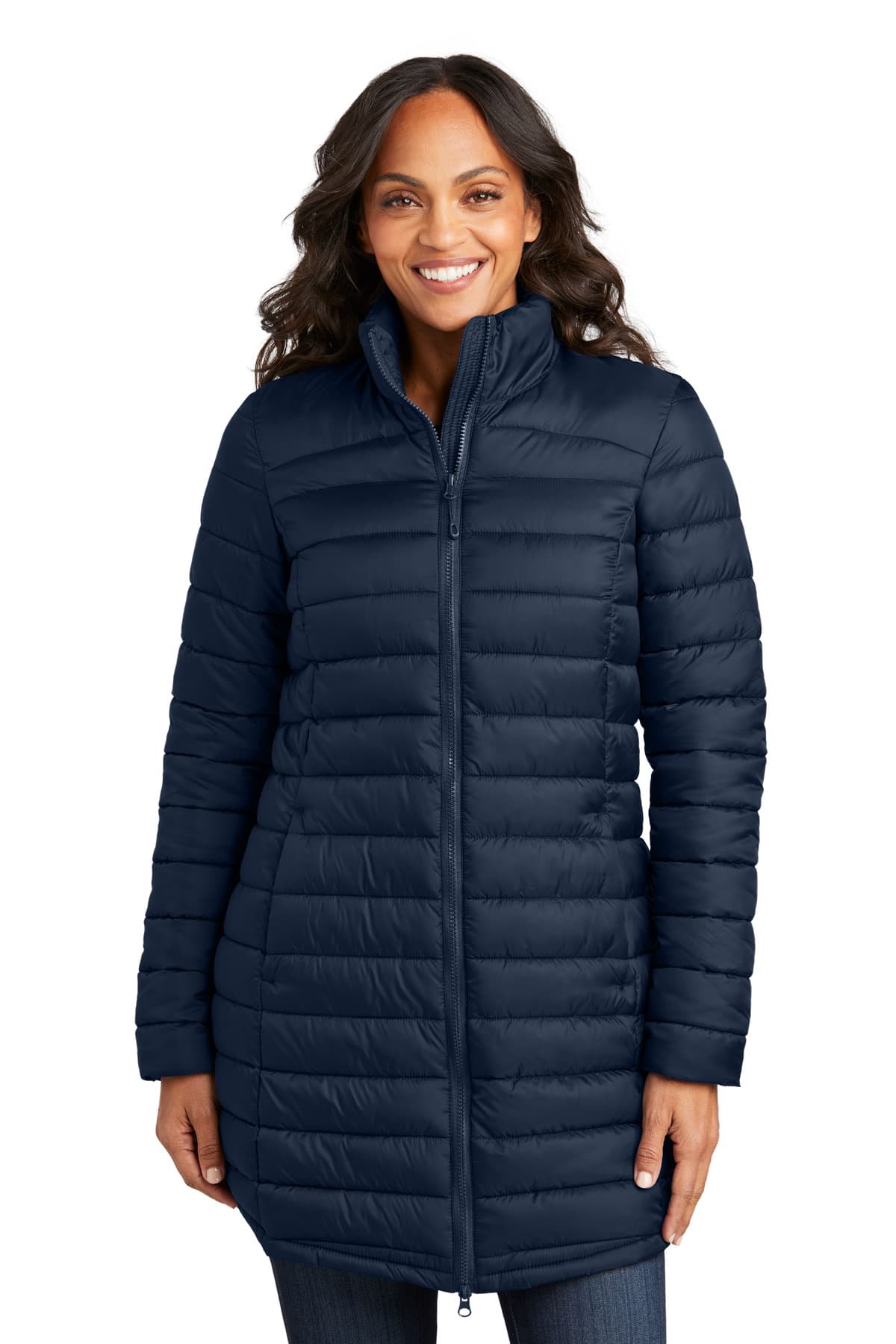 Port Authority ® Women's Horizon Puffy Long Jacket — Dress Blue Navy