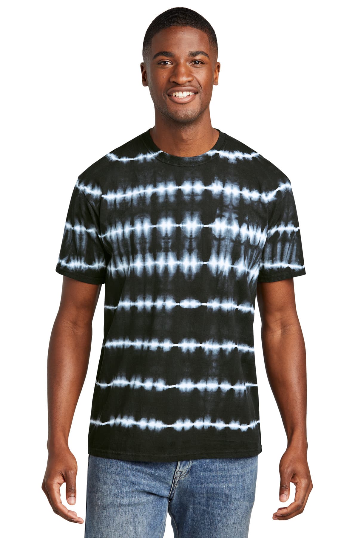 Port & Co  Allover Stripe Tie-Dye Tee