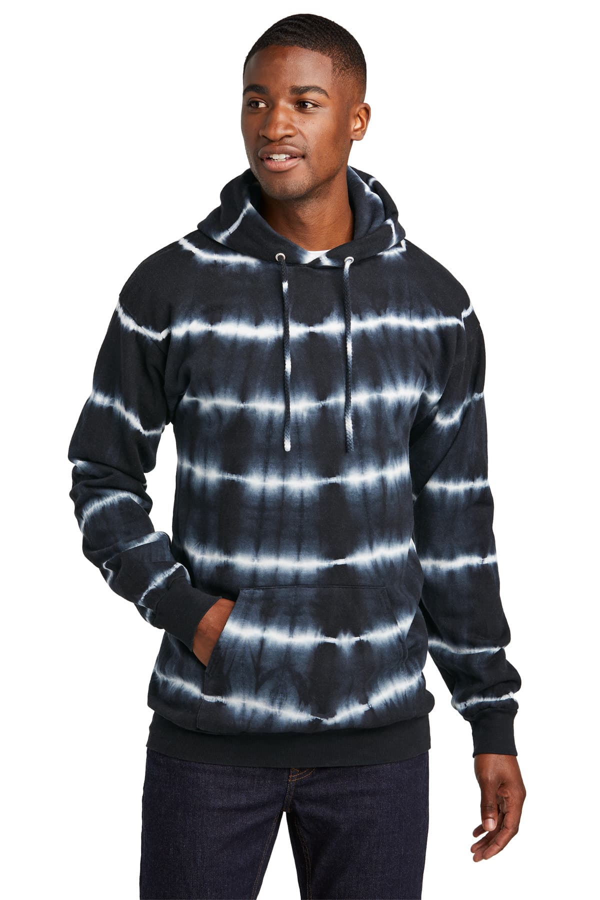 Port & Co  Allover Stripe Tie-Dye Fleece