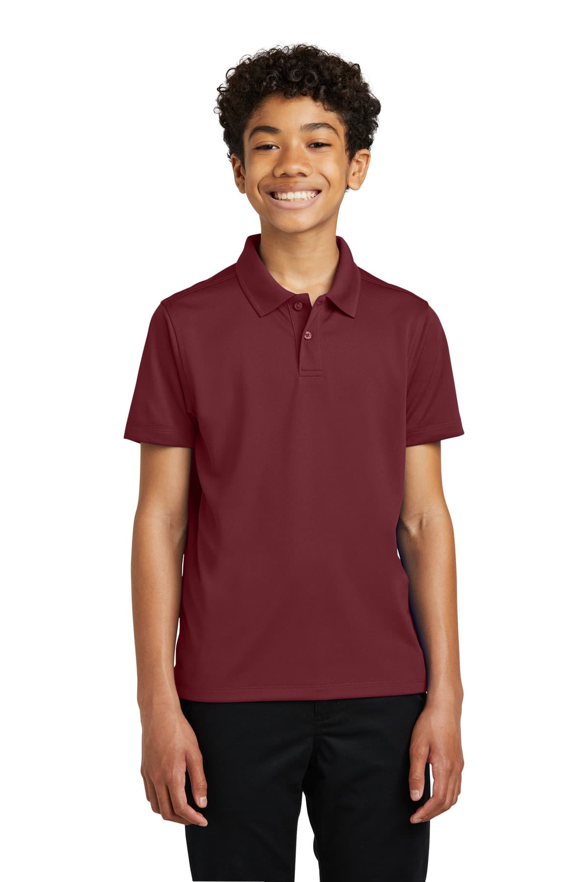 Port Authority ® Youth Dry Zone ® UV Micro-Mesh Polo — Burgundy