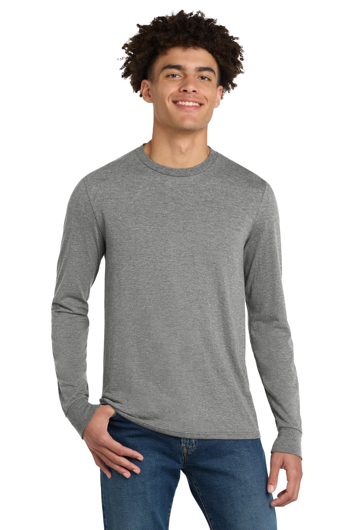 District ® Perfect Tri ® Long Sleeve Tee — Grey Frost