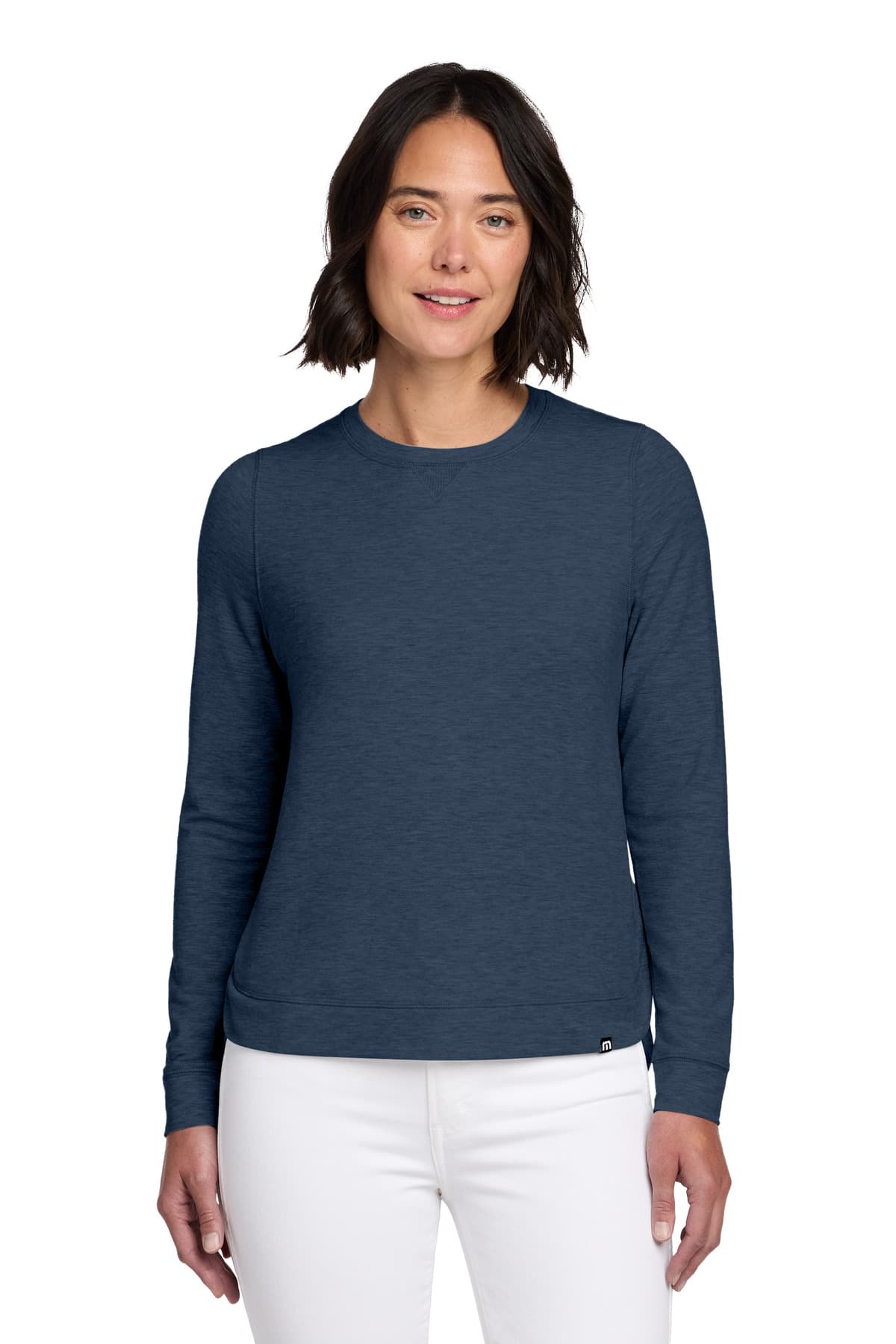 TravisMathew Women's Long Weekend Crew — Blue Nights Heather
