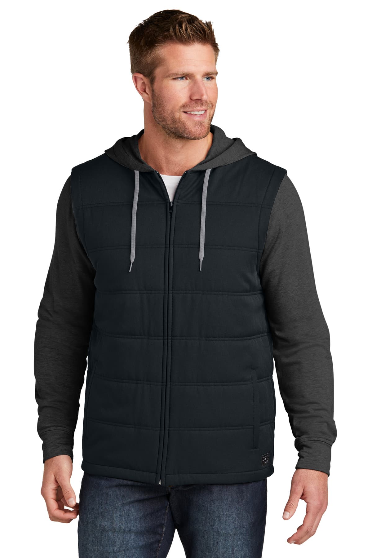 TravisMathew Tides Up Hooded Jacket — Black/ Black Heather