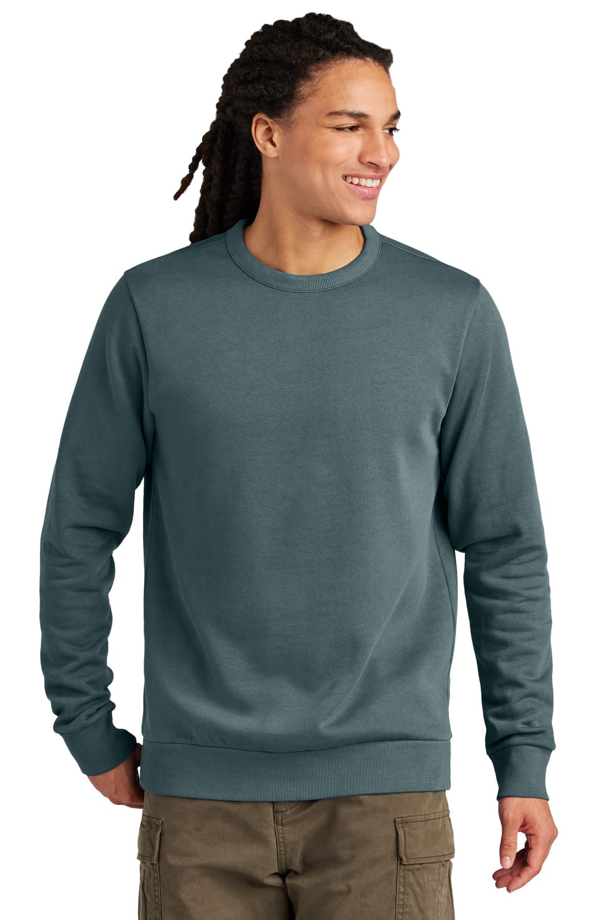 District Wash  Fleece Crew — Deep Steel Blue