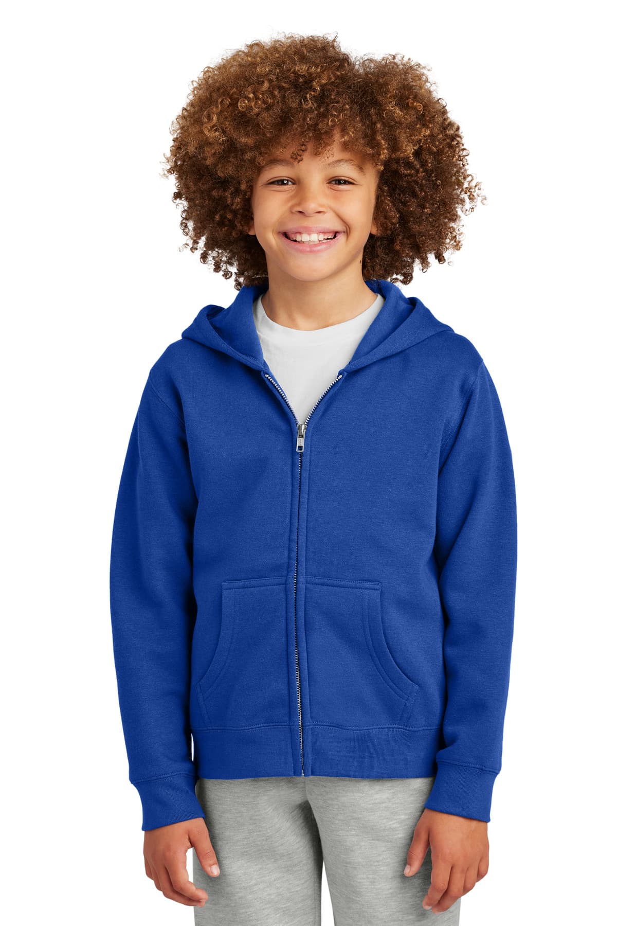 District ® Youth V.I.T.  Fleece Full-Zip Hoodie — Deep Royal