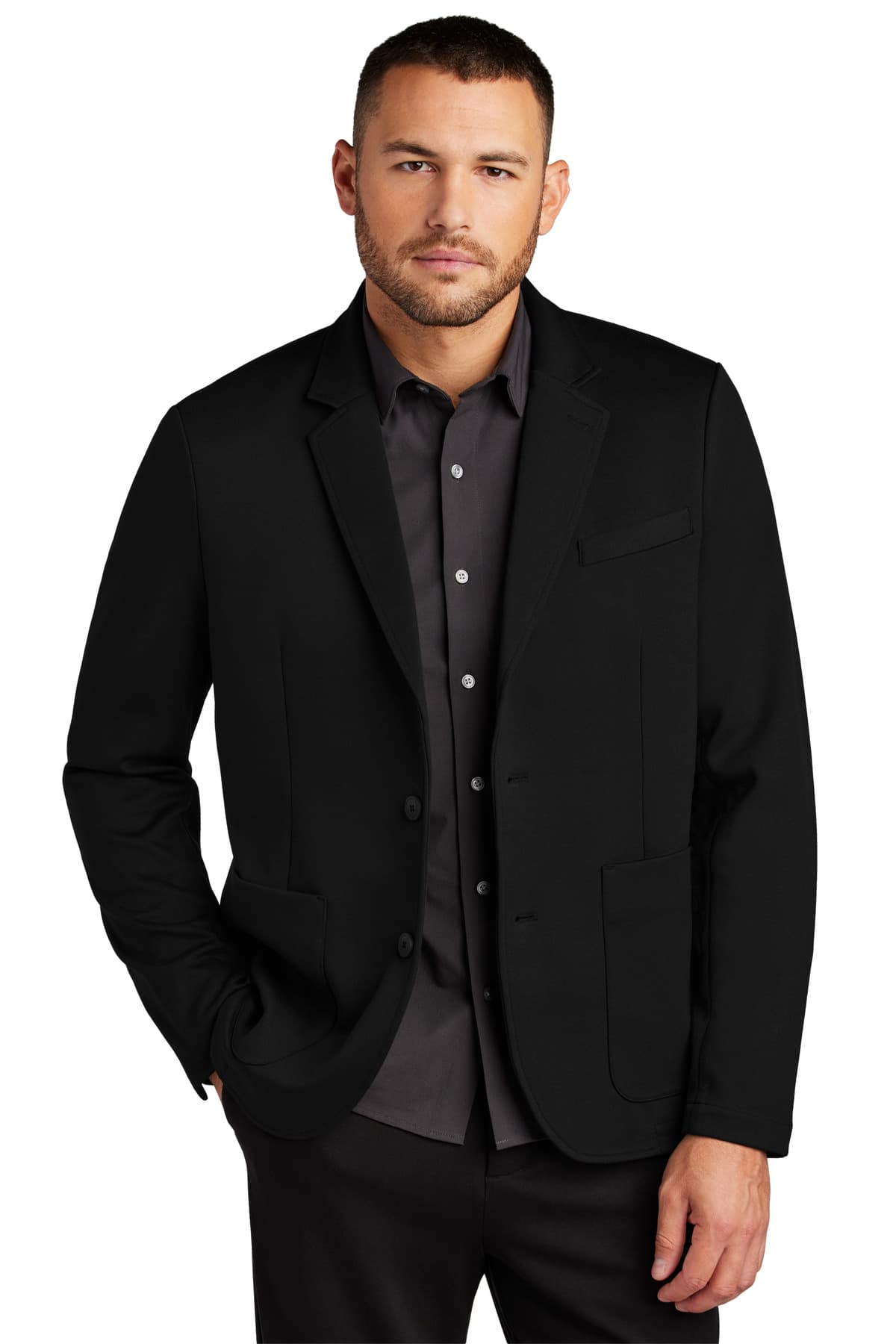 Mercer+Mettle ® Relaxed Knit Blazer — Deep Black