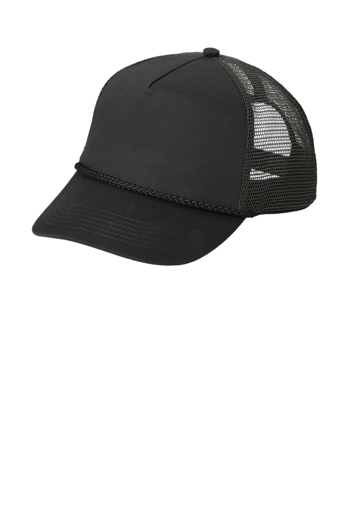 Port Authority ® 5-Panel Snapback Cap — Black