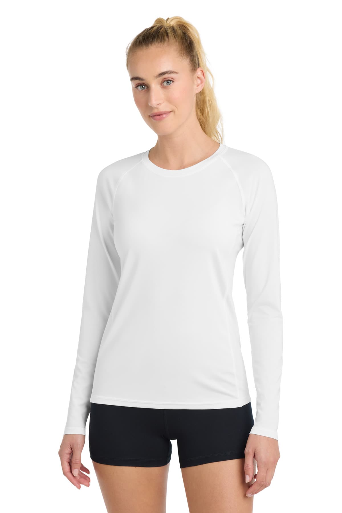 Sport-Tek ® Women's Long Sleeve Rashguard Tee — White