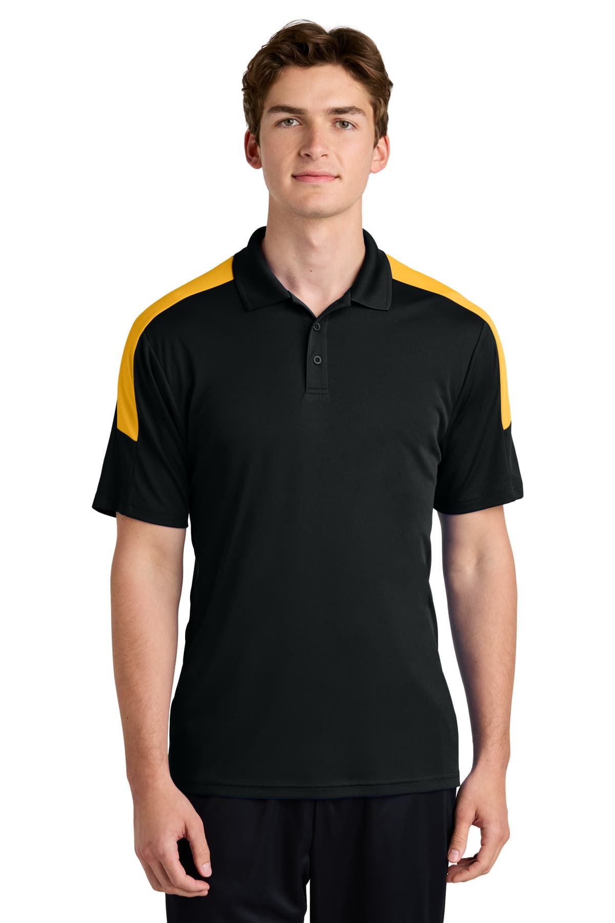 Sport-Tek ® Competitor  United Polo — Black/ Gold