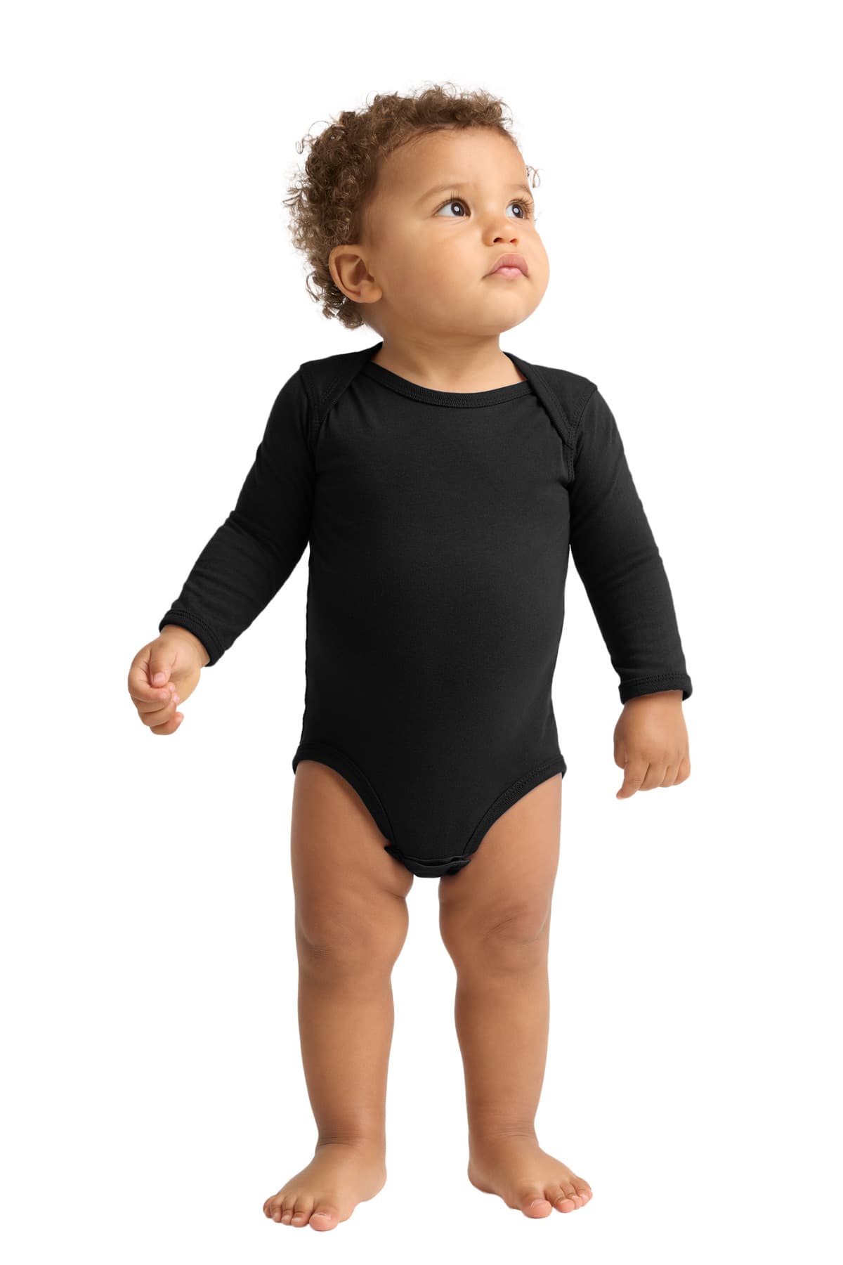Rabbit Skins  Infant Long Sleeve Jersey Bodysuit — Black