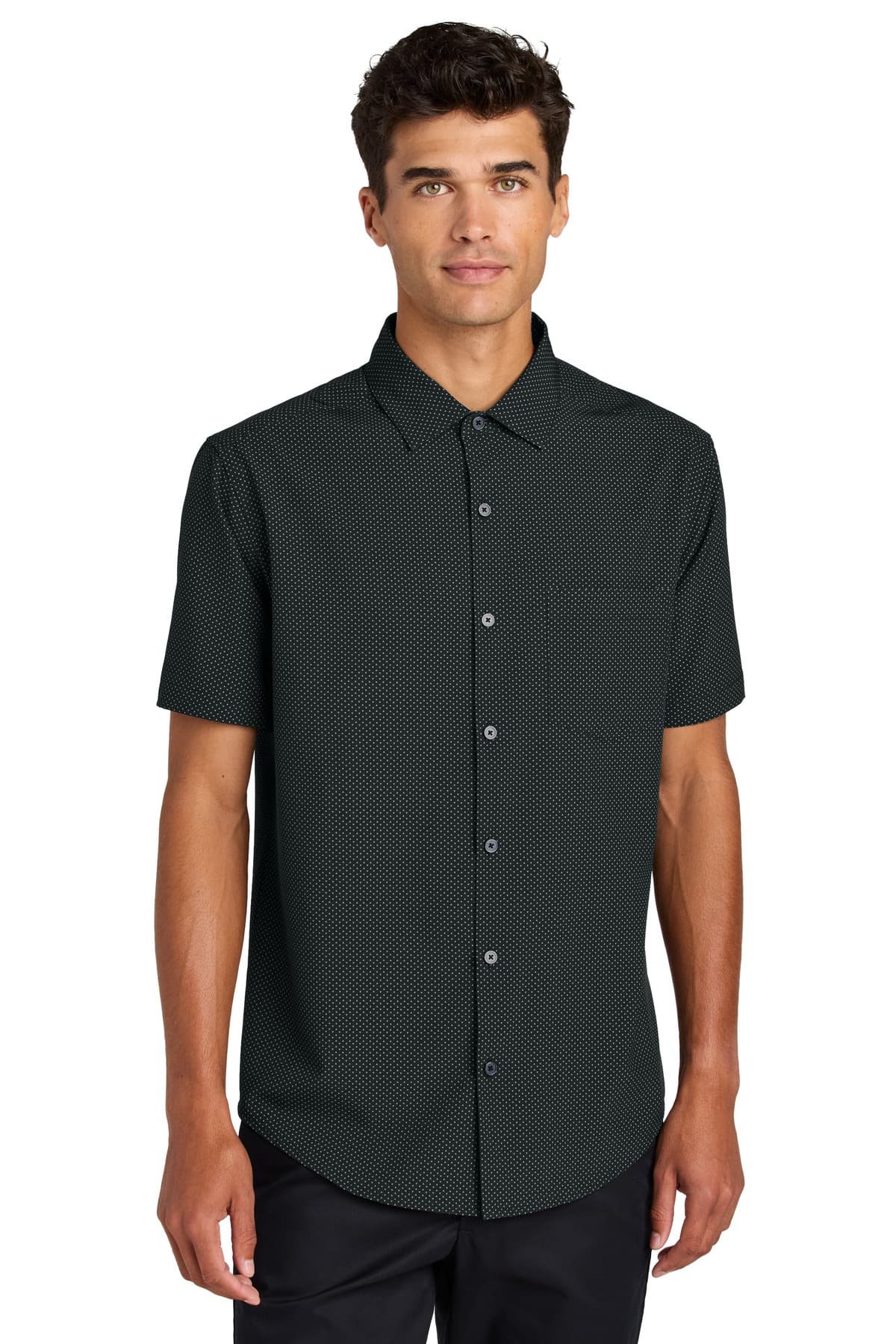 Mercer+Mettle ® Short Sleeve UV Capital Tech Shirt — Deep Black Triangle Print