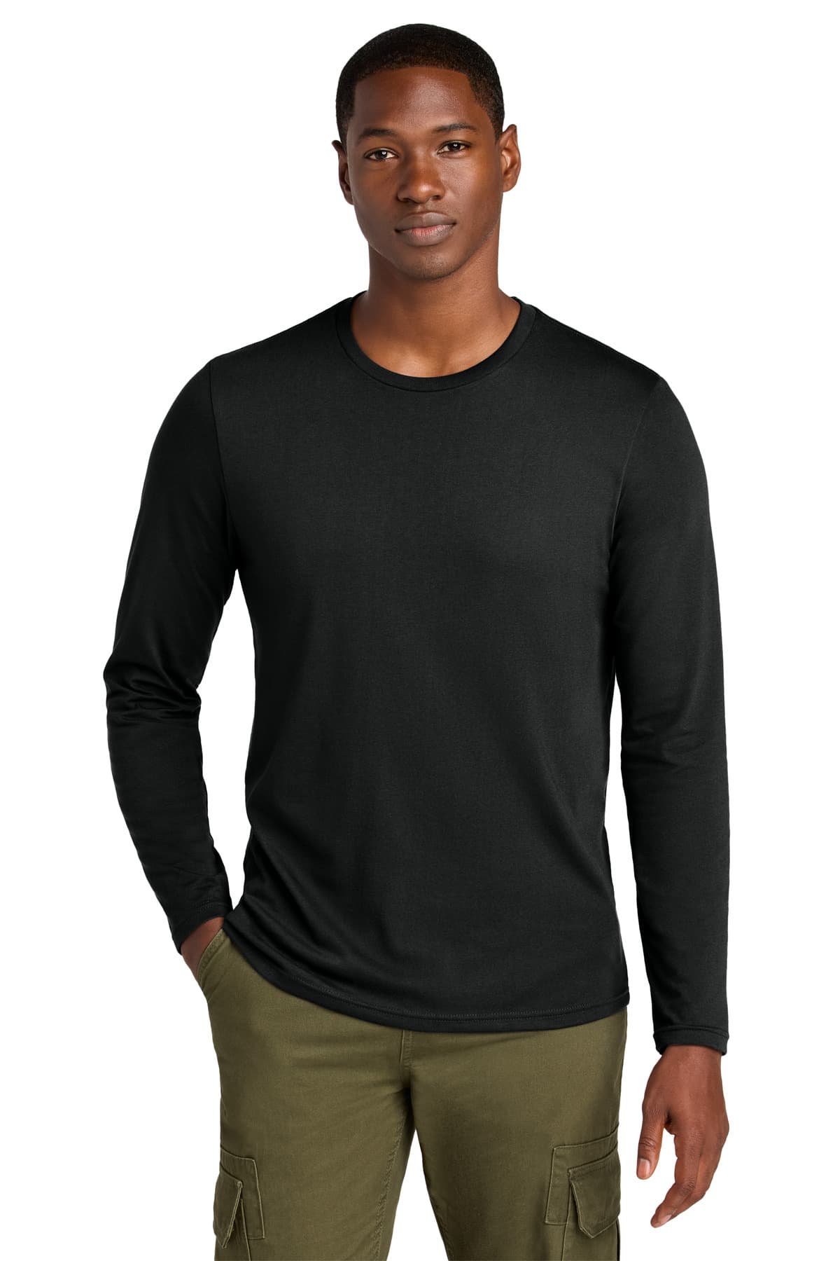 District ® Perfect Weight ® CVC Long Sleeve Tee — Jet Black