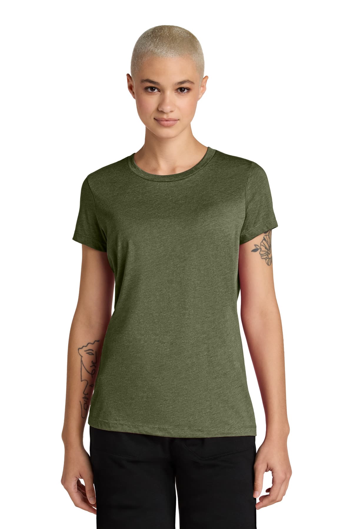 District ® Women's Perfect Weight ® CVC Tee — Military Green Heather