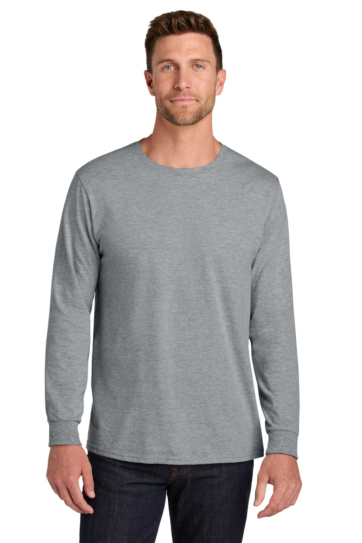 Jerzees Ultimate  Unisex Ring Spun Long Sleeve T-Shirt — Athletic Heather