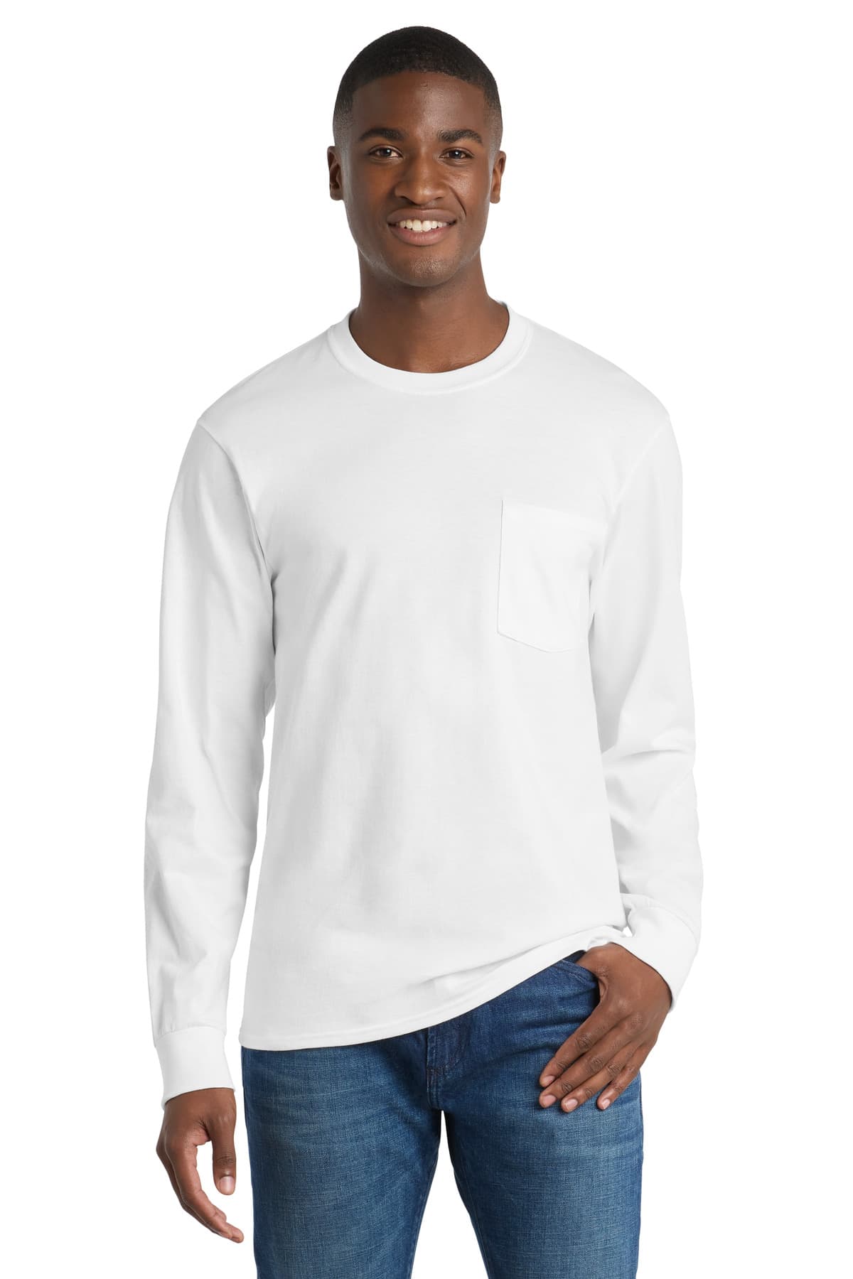 Port & Co  Tall Long Sleeve Essential Pocket Tee