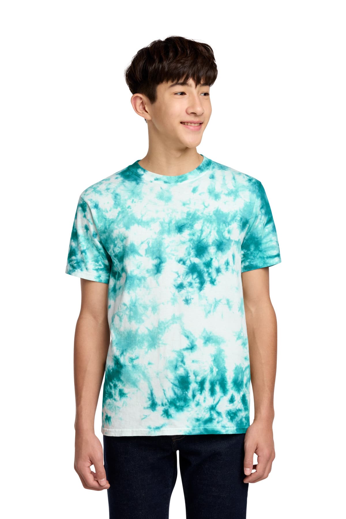 Port & Co  Youth Crystal Tie-Dye Tee — Teal