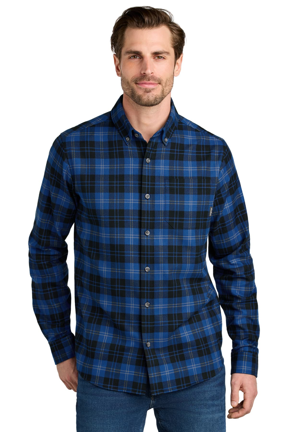 Eddie Bauer ® Long Sleeve Favorite Flannel Plaid Shirt — Cobalt Tartan