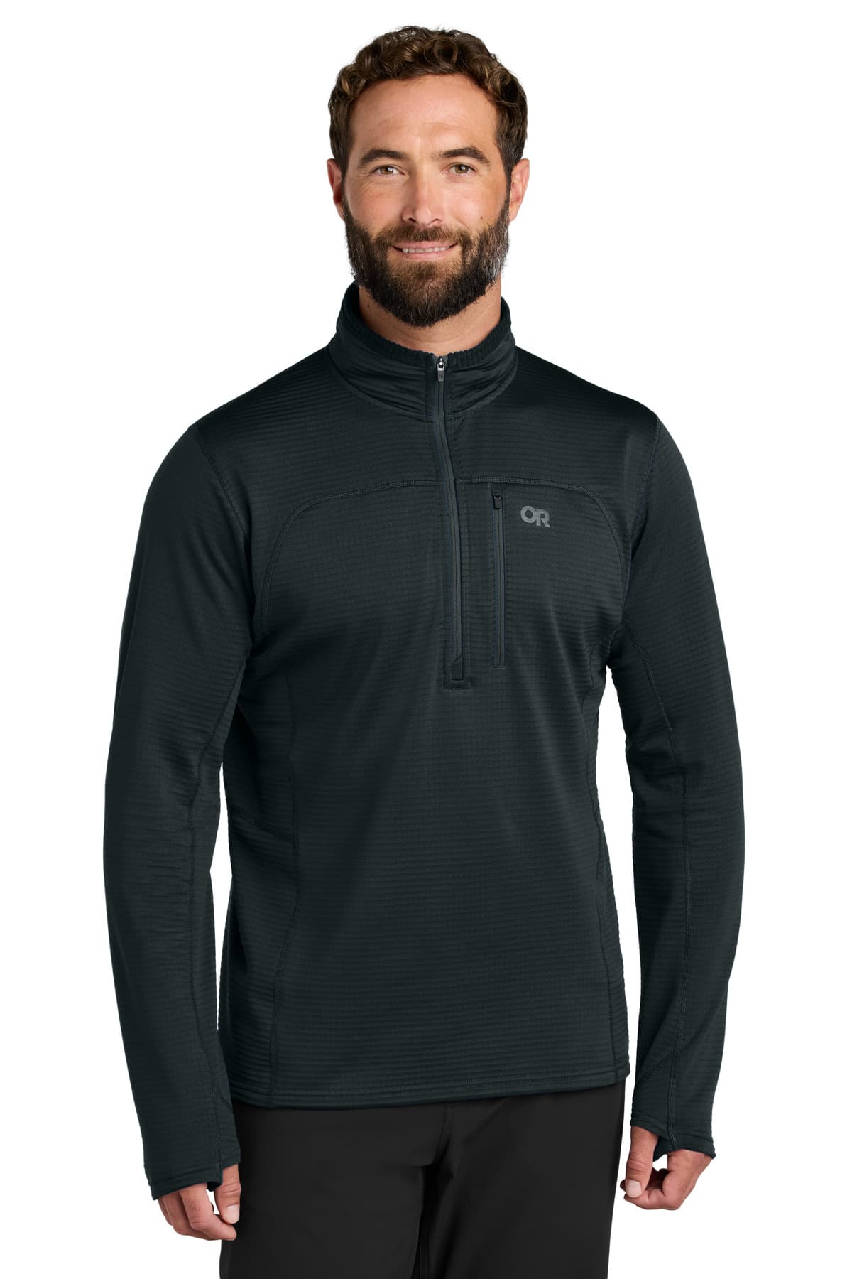LIMITED EDITION Outdoor Research ® Tech Grid 1/4-Zip Fleece — Black