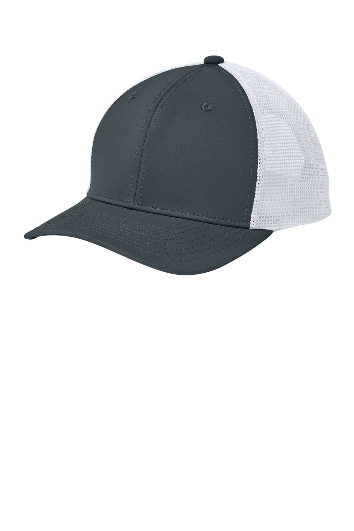 Sport-Tek ® Club Trucker Cap — Iron Grey/ White