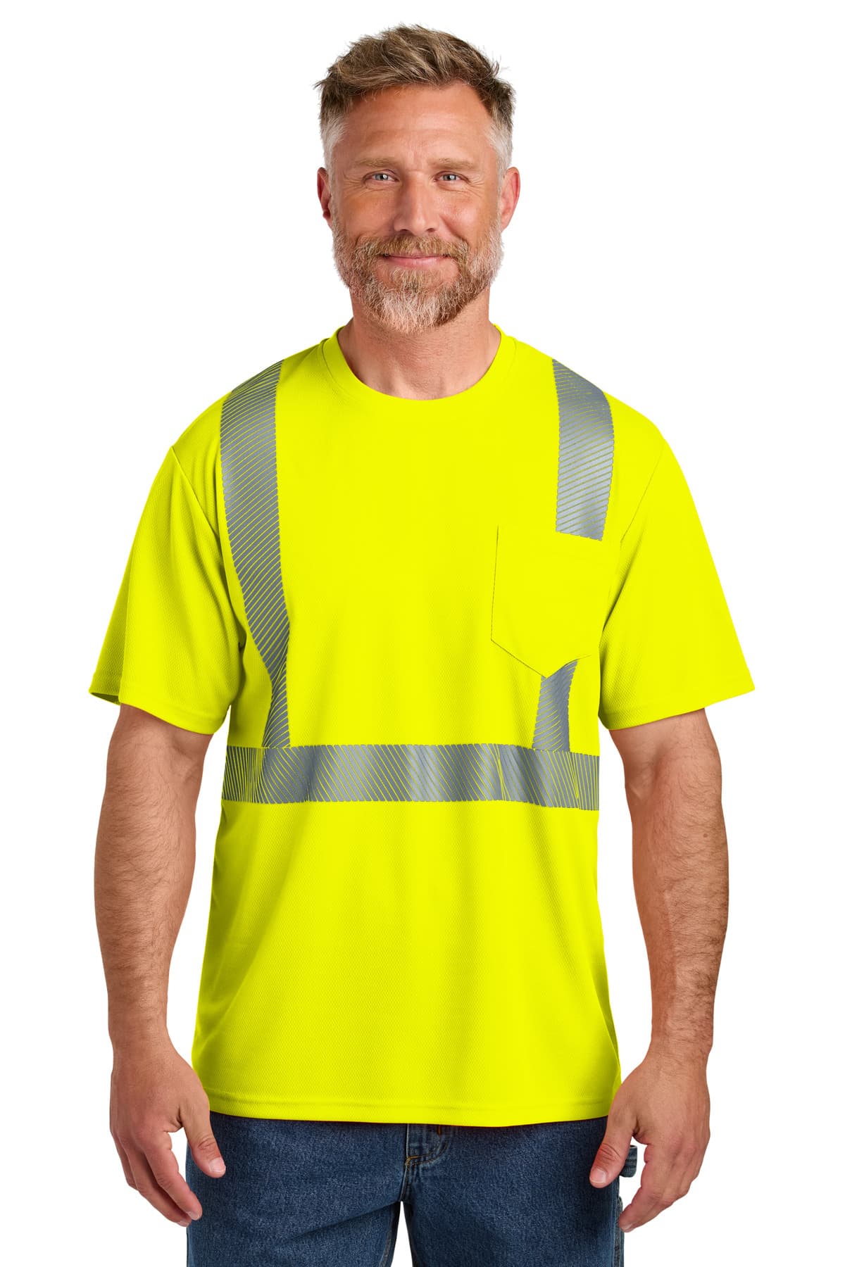 CornerStone ® ANSI 107 Class 2 Segmented Tape Tee — Safety Yellow