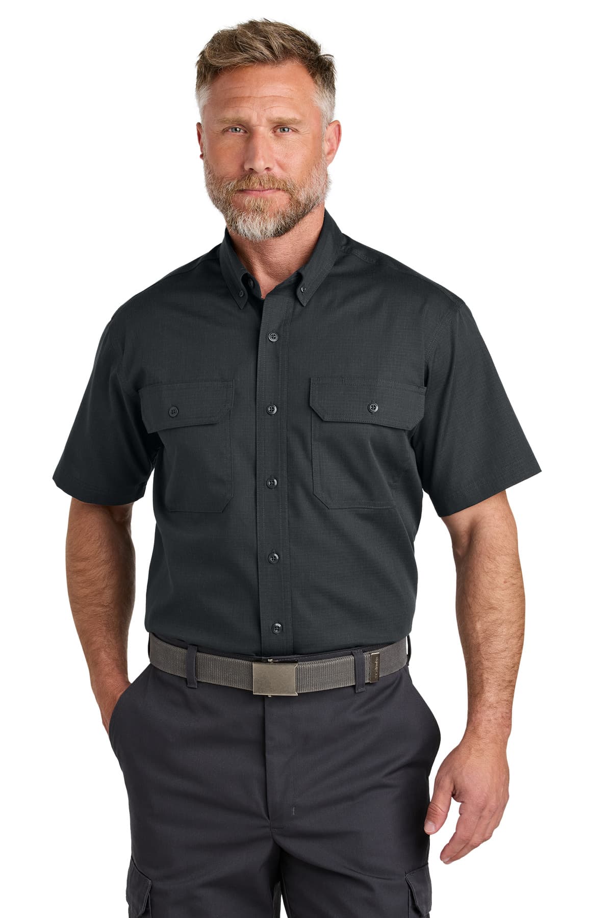 CornerStone ® Short Sleeve Select Ripstop Shirt — Echo Steel