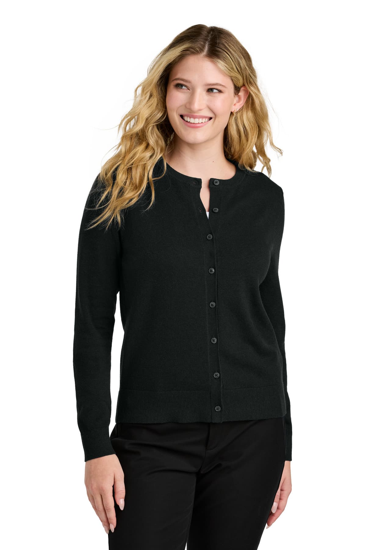 Port Authority ® Women's Easy Care Crewneck Cardigan Sweater
