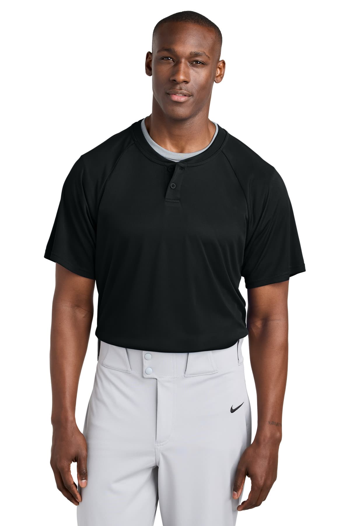 Sport-Tek ® PosiCharge ® Competitor  2-Button Henley — Black