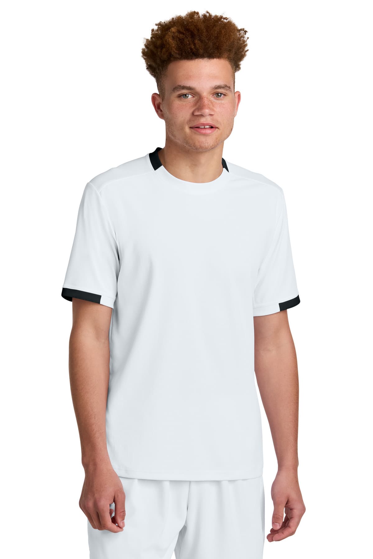 Sport-Tek ® Club Short Sleeve Crew — White/ Black