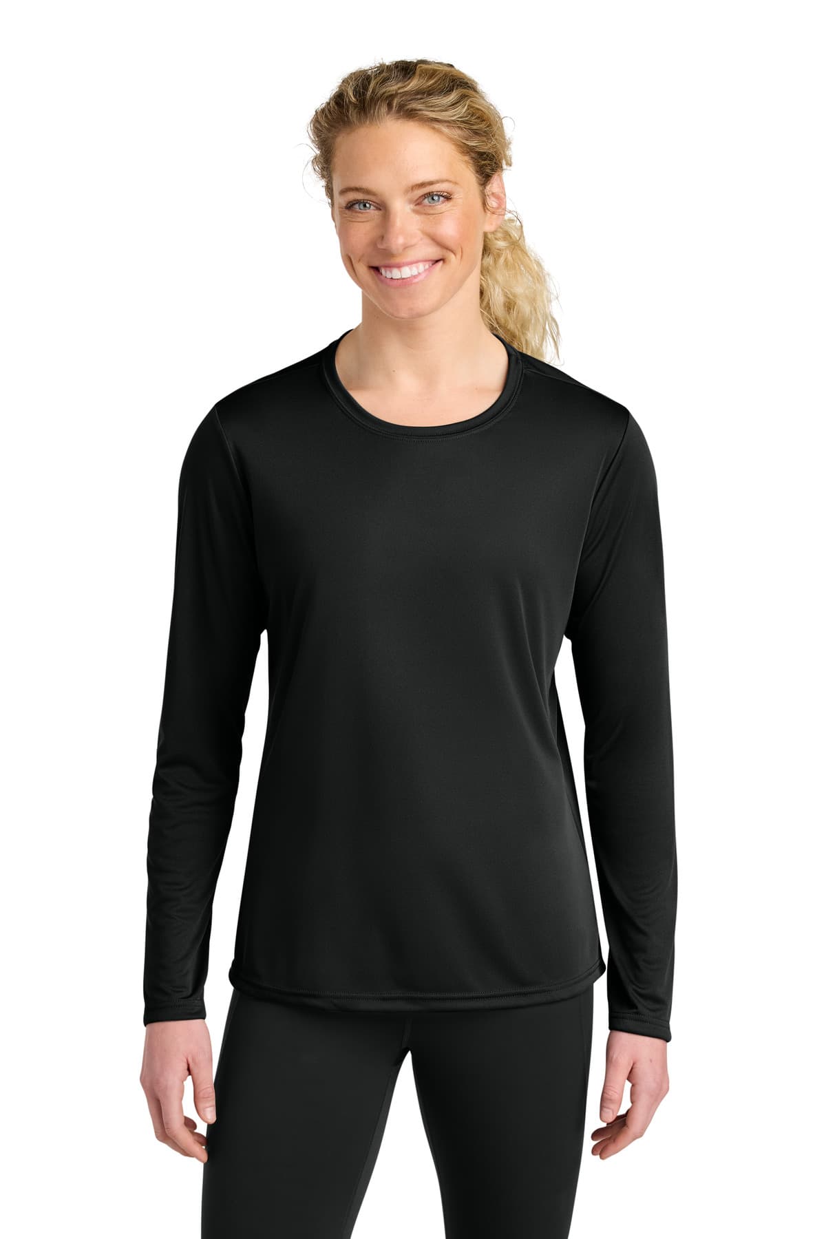 A4 Women's Cooling Performance Long Sleeve Tee — Black