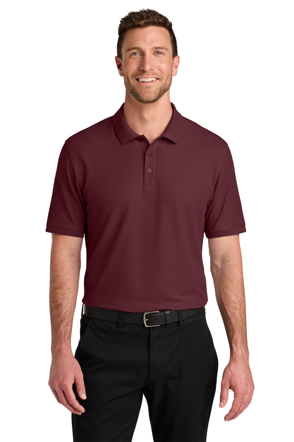 Port Authority ® Tall Wearever Signature Pique Polo — Burgundy