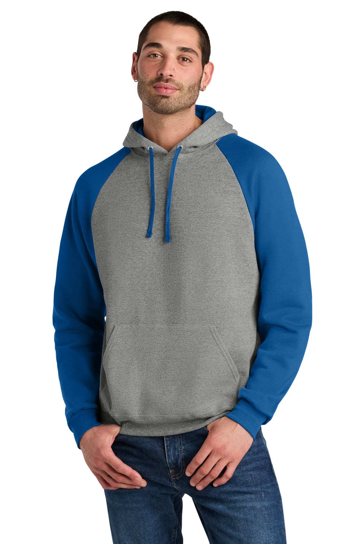 Jerzees ® Unisex NuBlend ® Colorblock Raglan Hoodie Sweatshirt — Oxford/ Royal