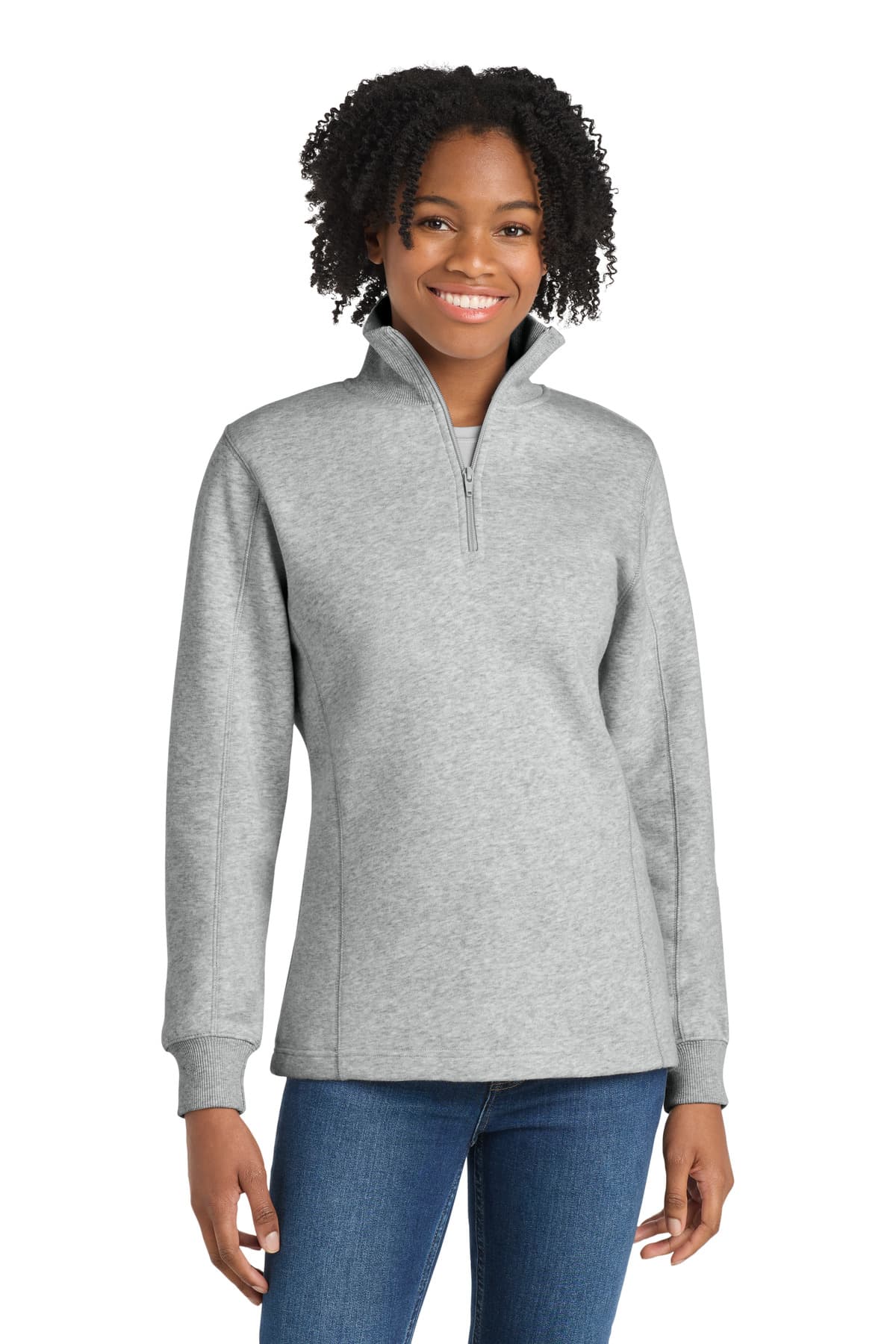 Sport-Tek ® Women's 1/4-Zip Sweatshirt — Athletic Heather