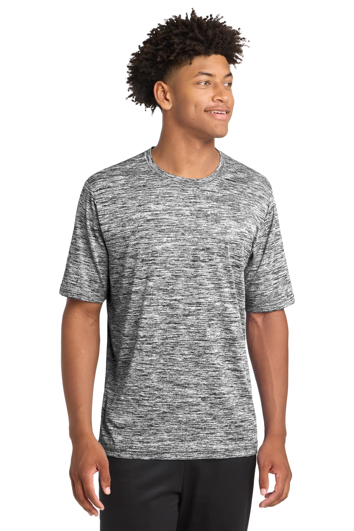 Sport-Tek ® PosiCharge ® Electric Heather Tee — Black Electric