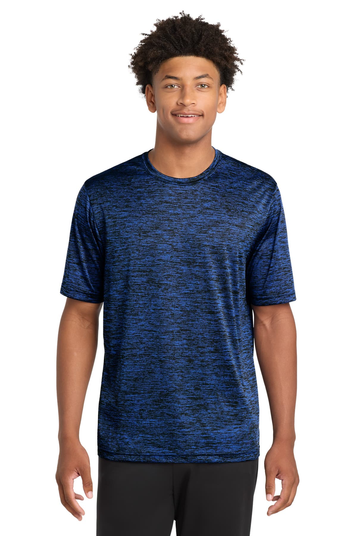 Sport-Tek ® PosiCharge ® Electric Heather Tee — Dark Royal-Black Electric
