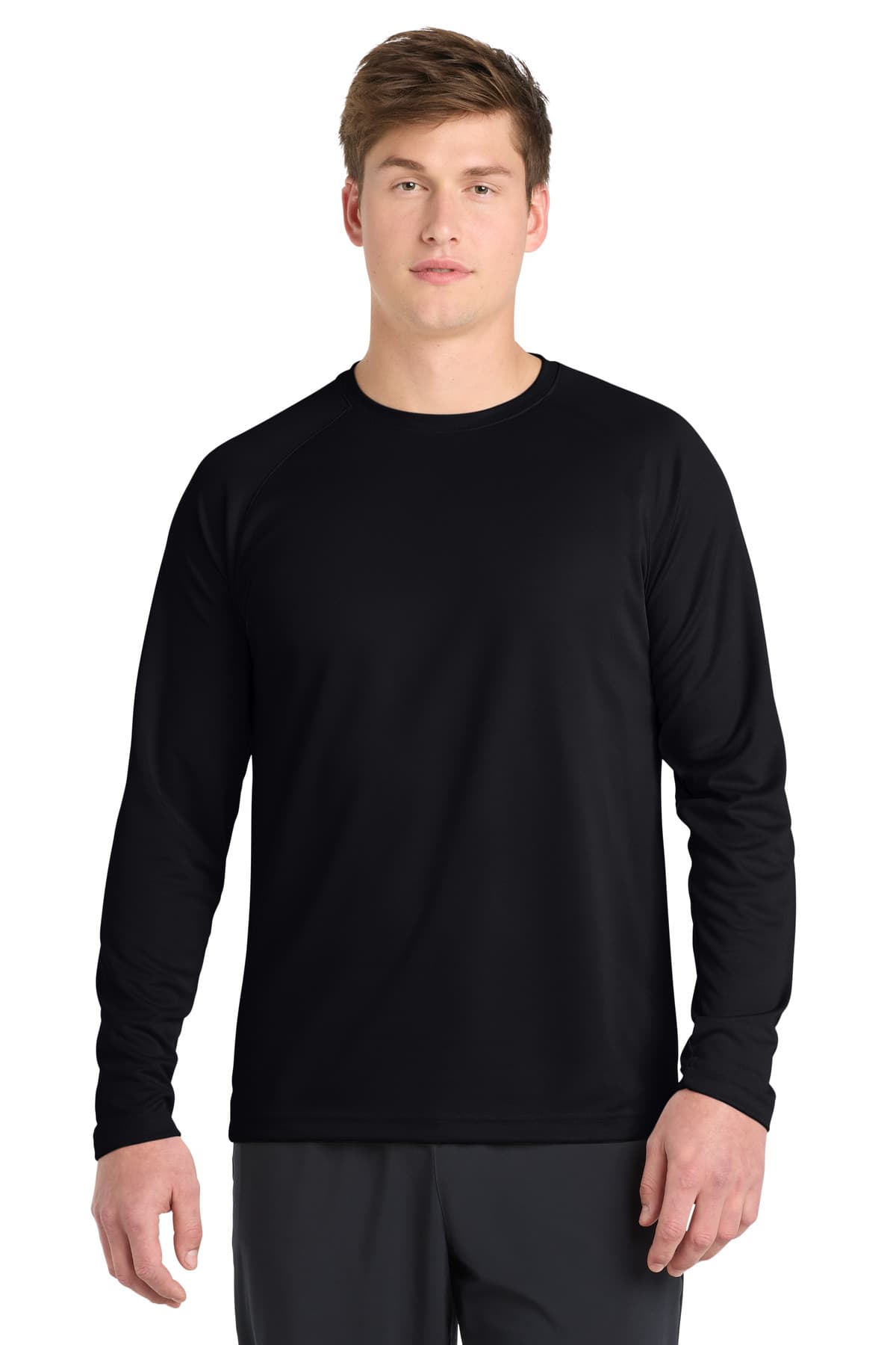 Sport-Tek ® Dry Zone ® Long Sleeve Raglan T-Shirt — Black
