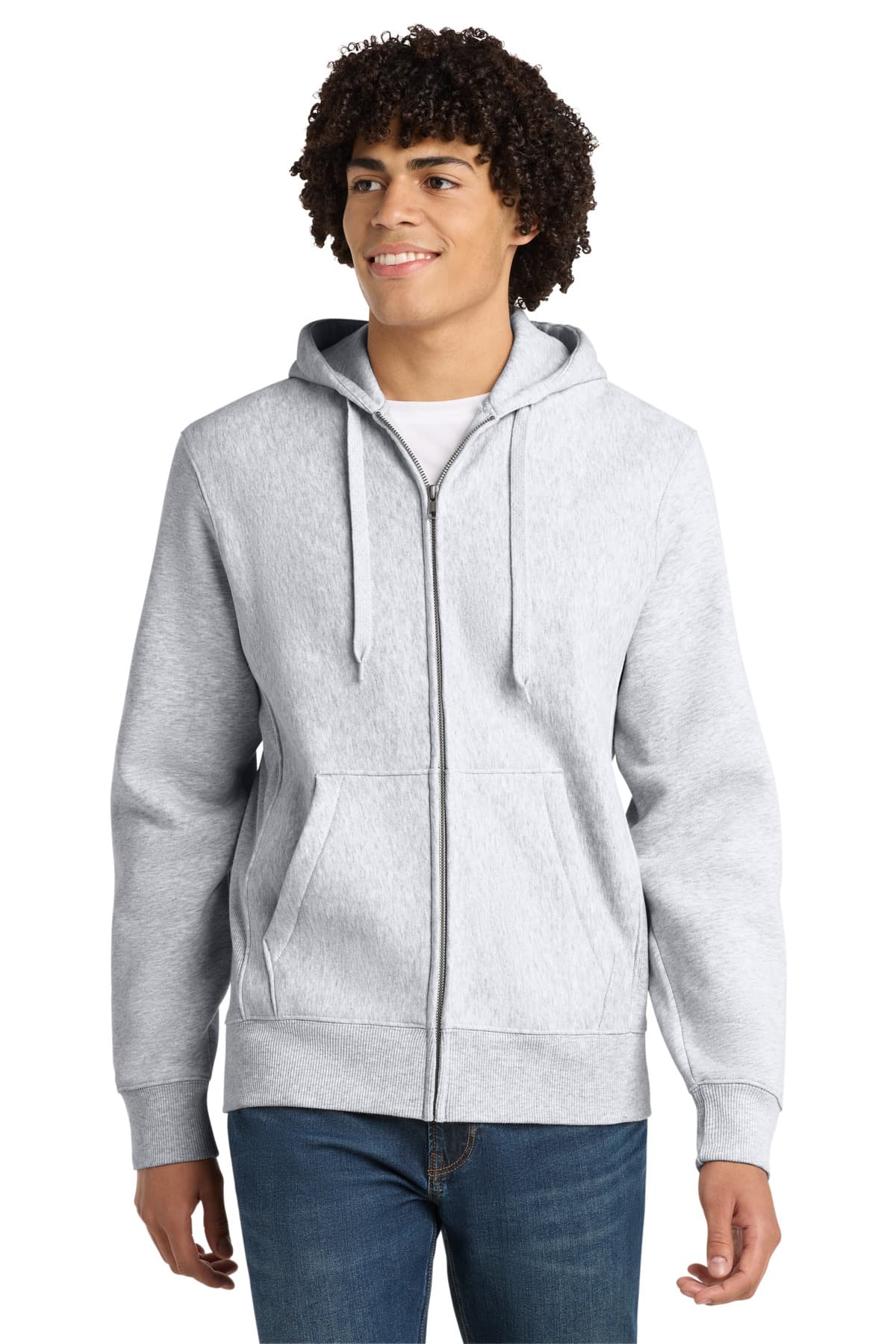 Sport-Tek ® Super Heavyweight Full-Zip Hooded Sweatshirt — Athletic Heather