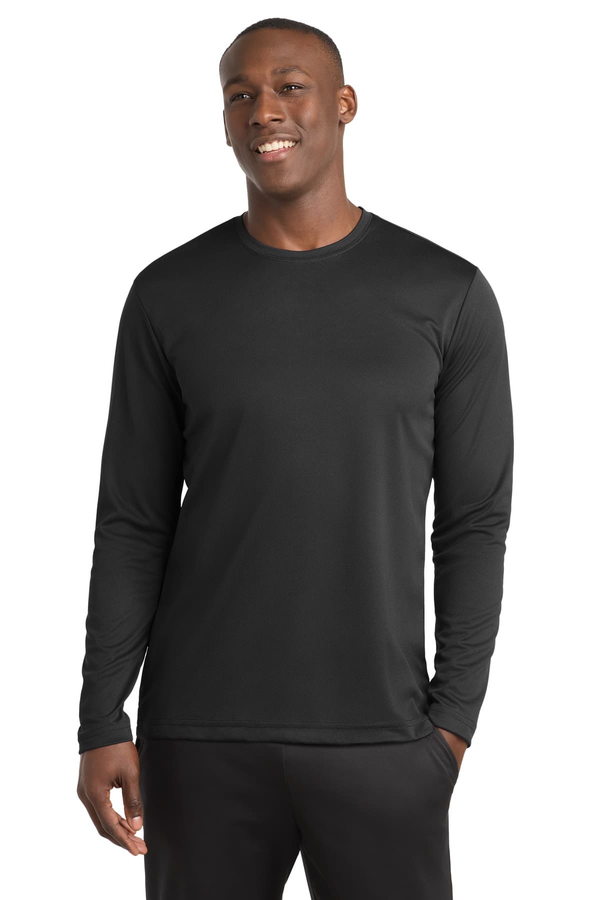 Sport-Tek ® PosiCharge ® RacerMesh ® Long Sleeve Tee — Black