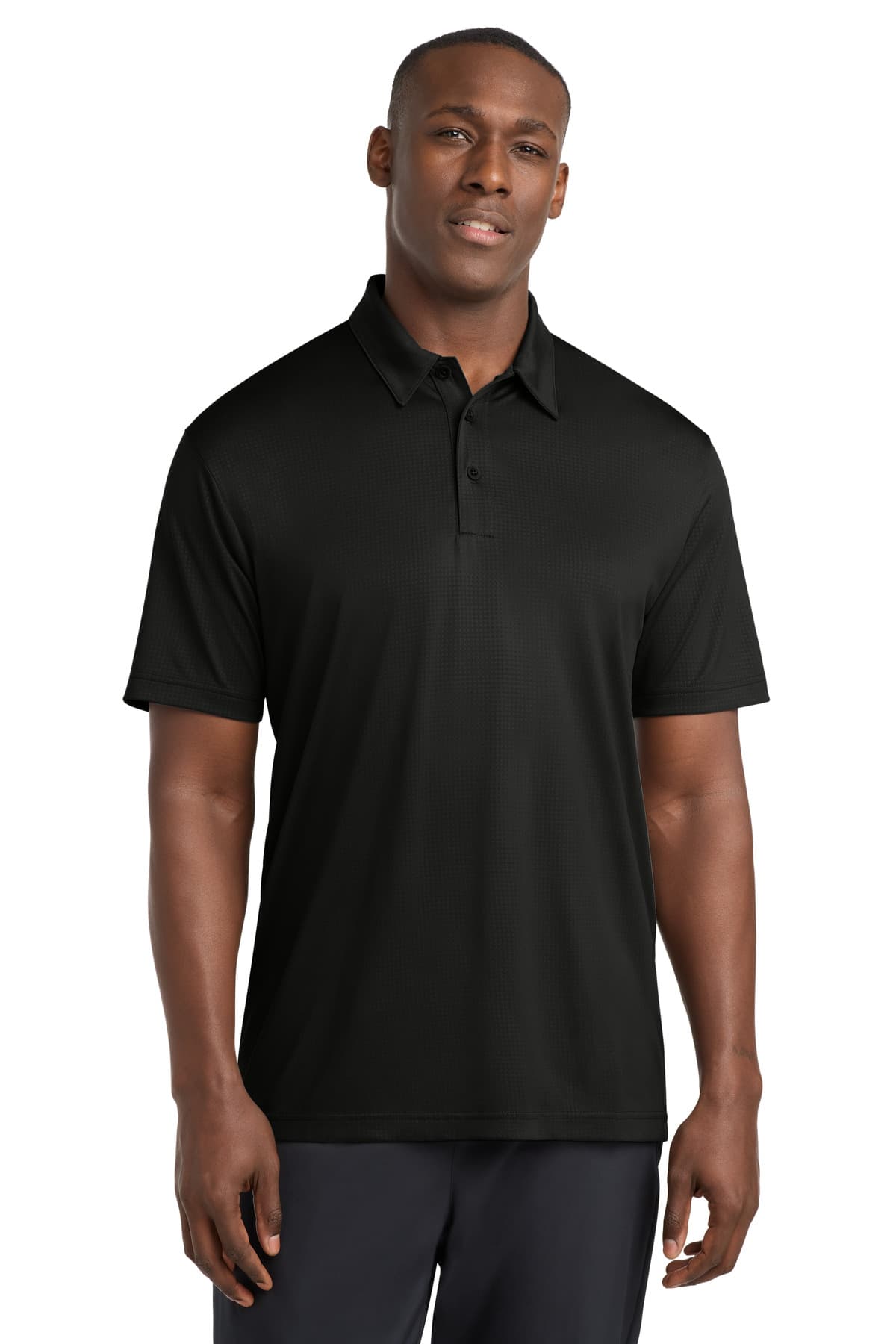 Sport-Tek ® Embossed PosiCharge ® Tough Polo ® — Black