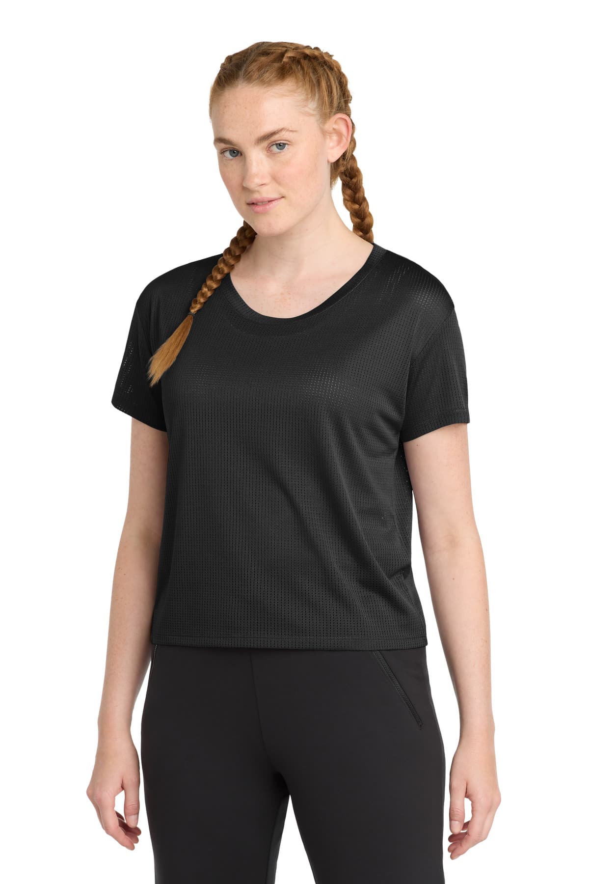 Sport-Tek ® Women's PosiCharge ® Draft Crop Tee — Black