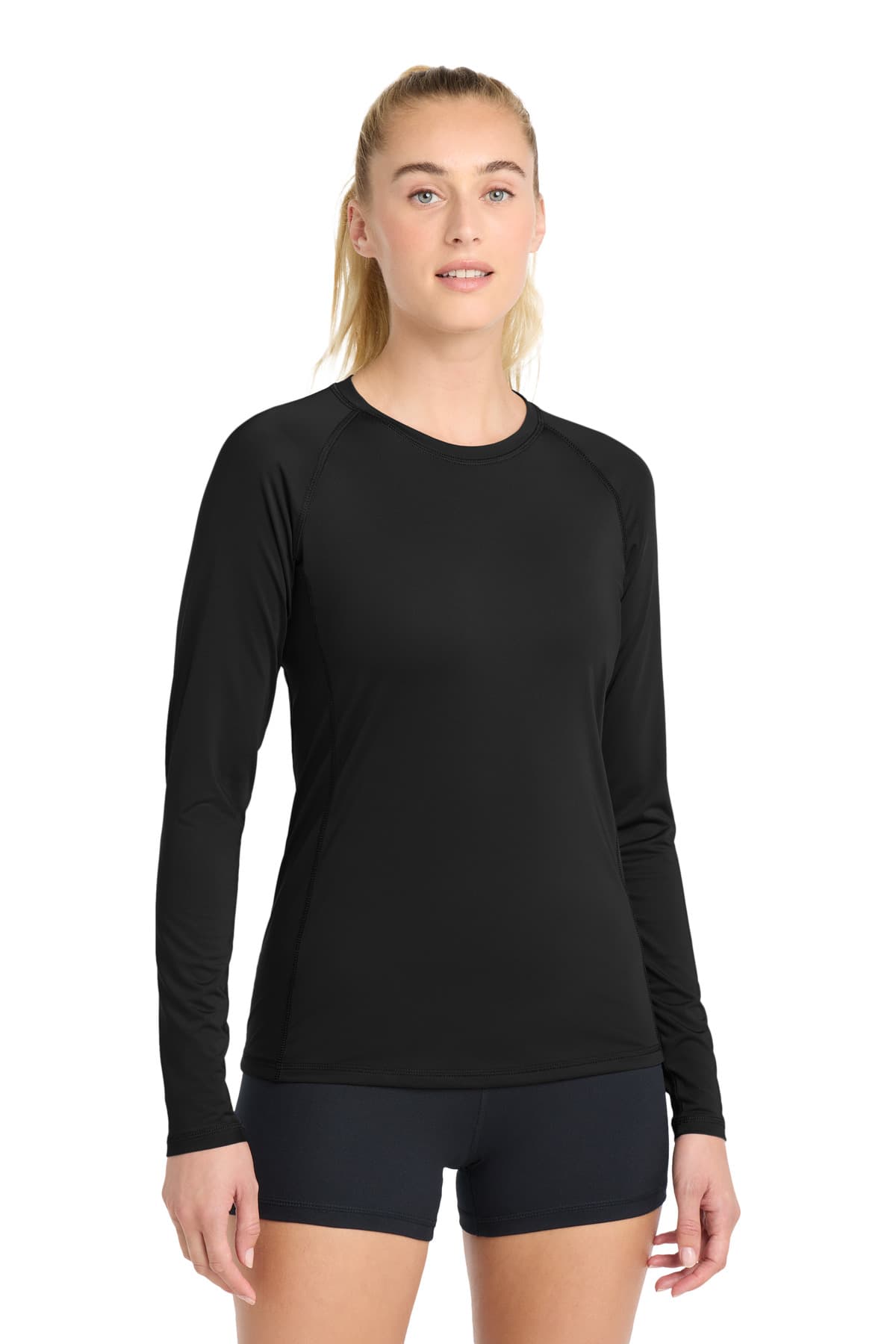 Sport-Tek ® Women's Long Sleeve Rashguard Tee — Black