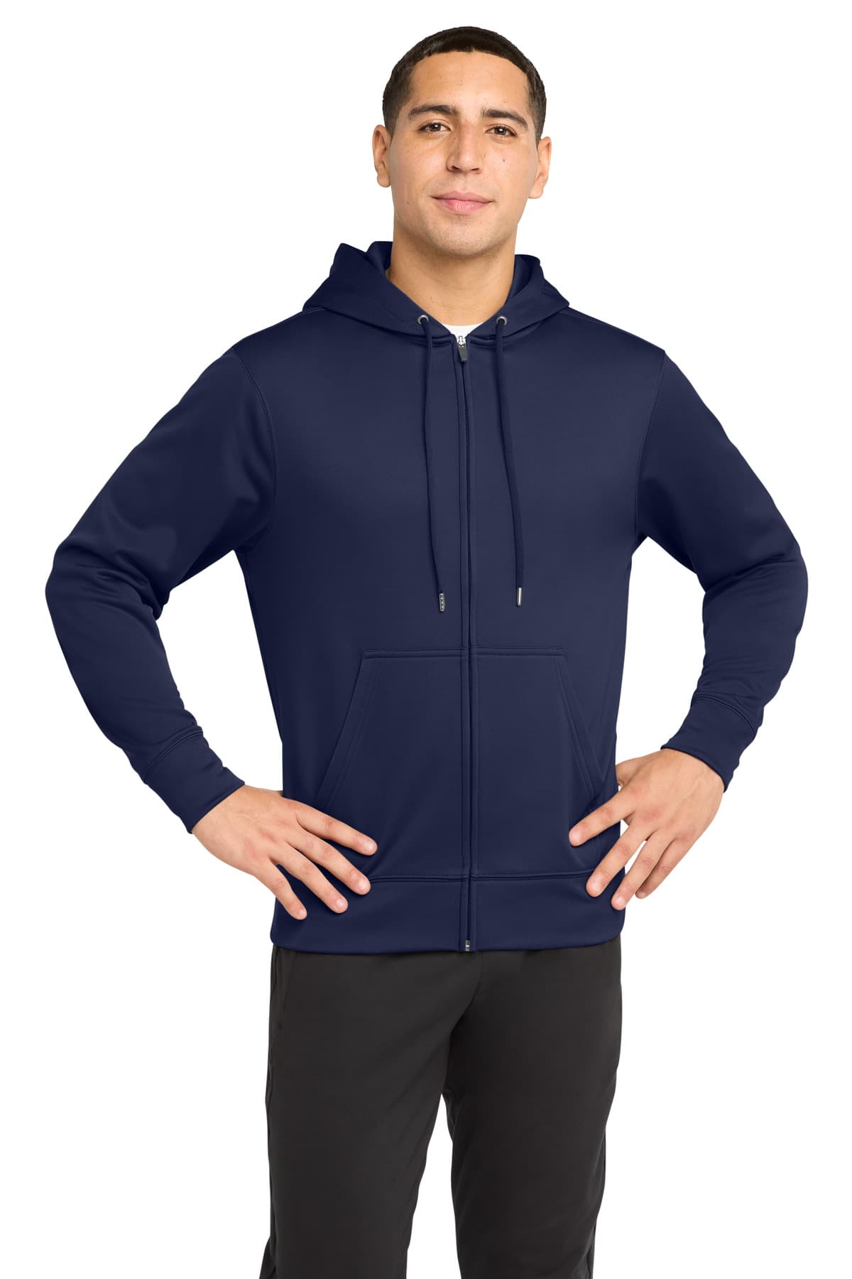 Sport-Tek ® Sport-Wick ® Fleece Full-Zip Hooded Jacket — Navy