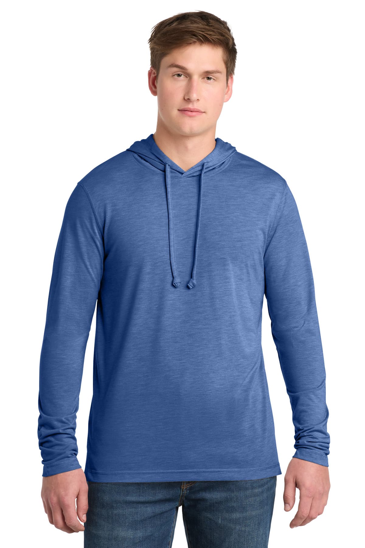 Sport-Tek ® PosiCharge ® Tri-Blend Wicking Long Sleeve Hoodie — True Royal Heather