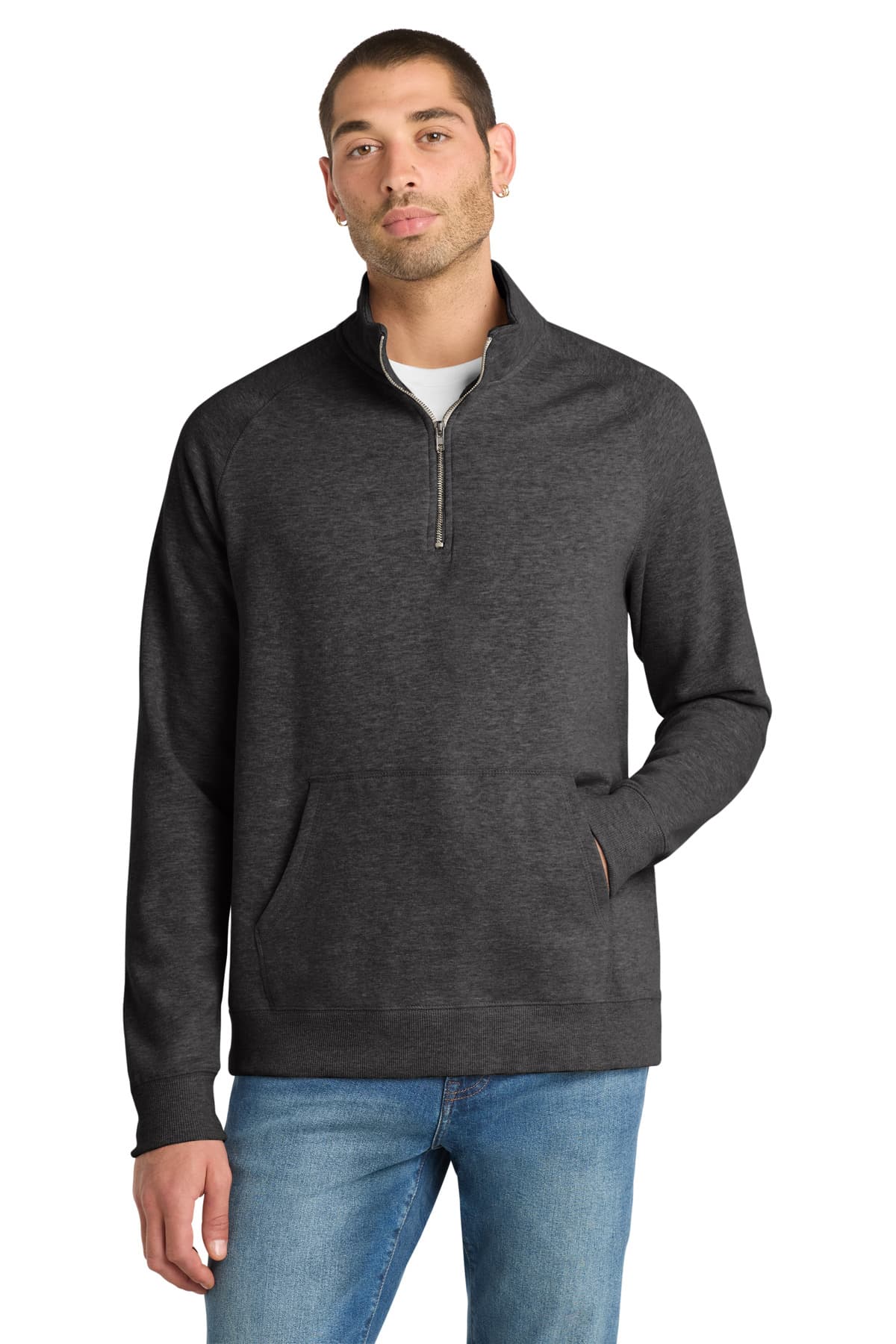 District ® Lightweight Fleece 1/4-Zip — Heathered Black