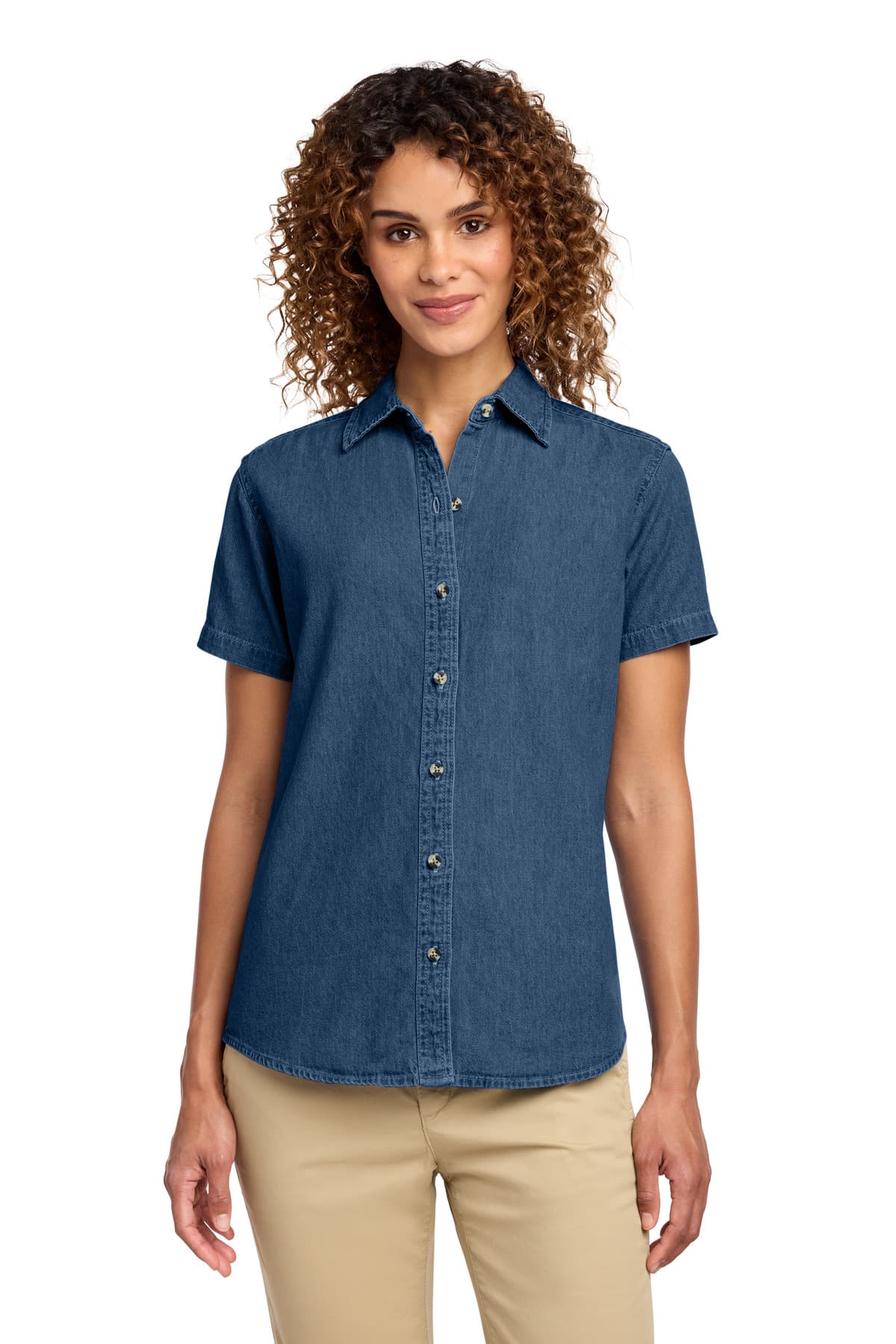 Port & Co  Women's Short Sleeve Value Denim Shirt