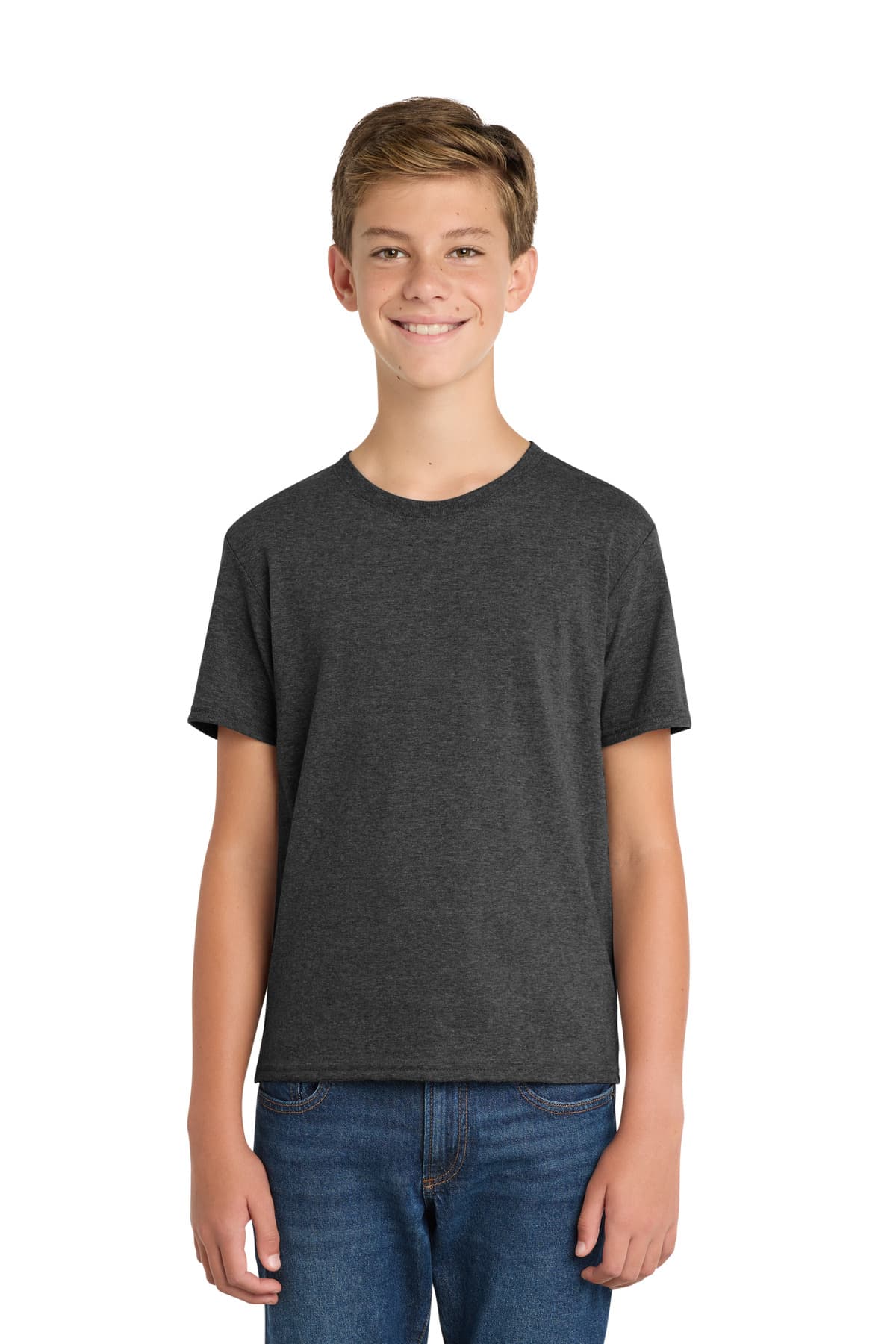 Port & Co  Youth Fan Favorite  Blend Tee — Black Heather