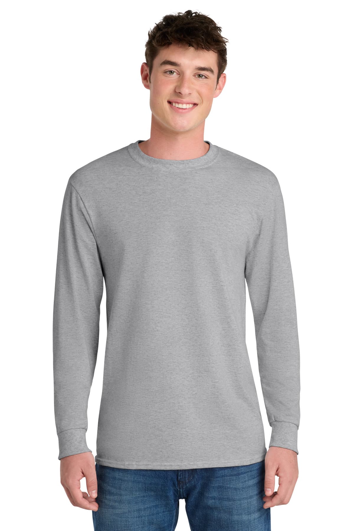 Port & Co  Long Sleeve Core Blend Tee — Ash