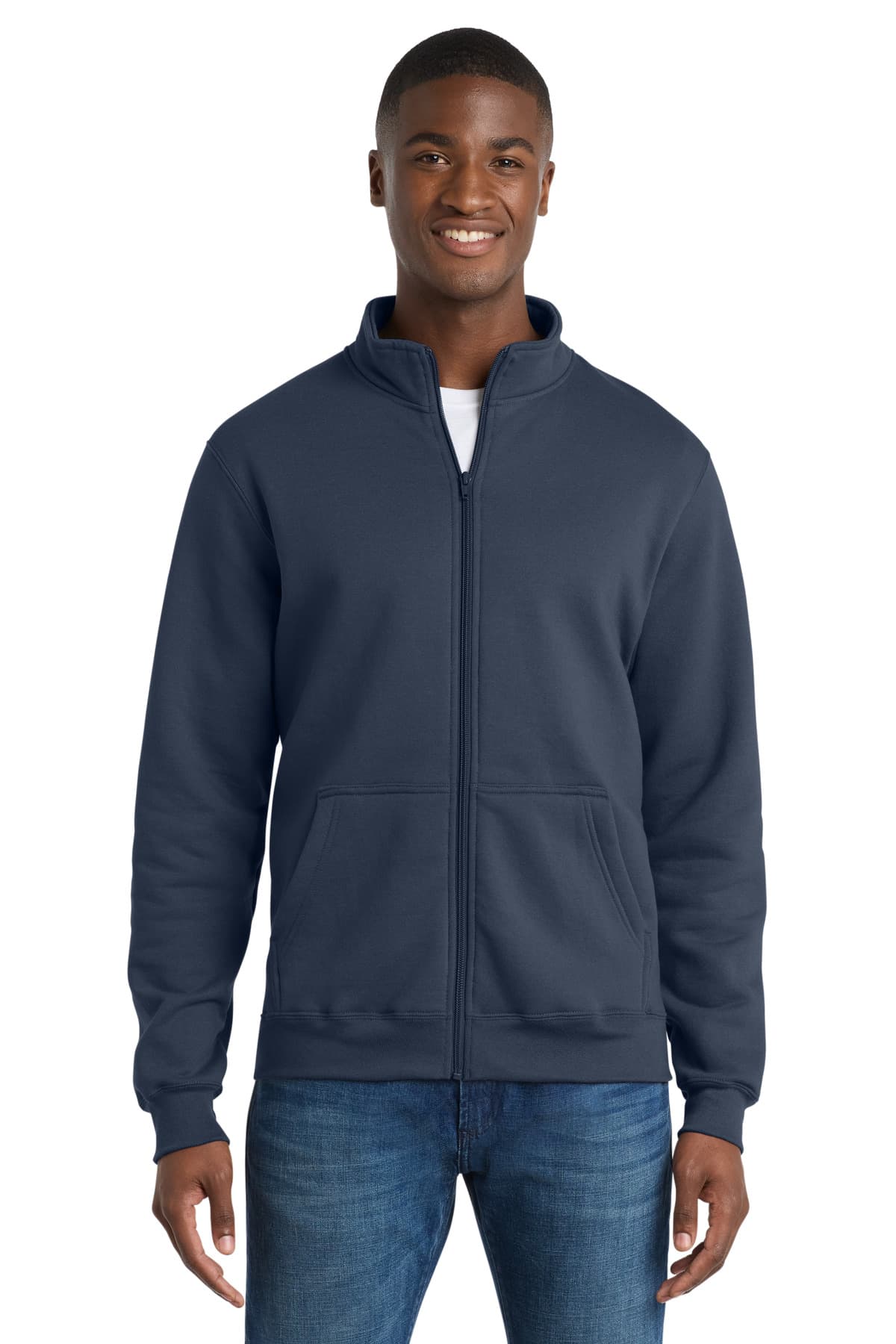 Port & Co  Core Fleece Cadet Full-Zip Sweatshirt — Navy