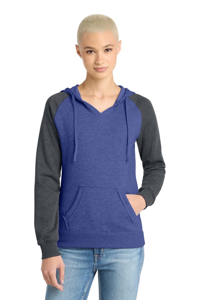 District ® Women's Lightweight Fleece Raglan Hoodie