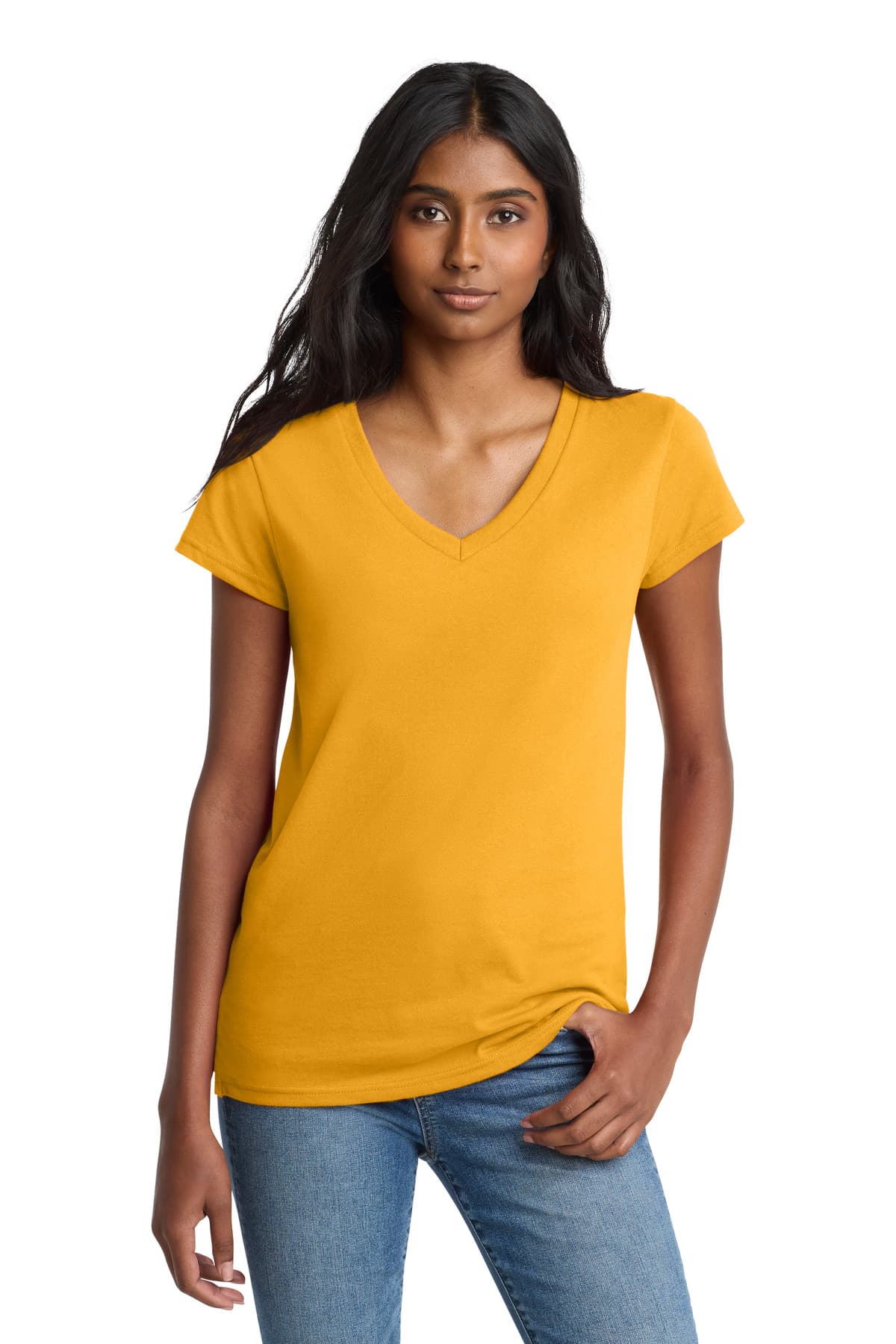 District ® Women's Re-Tee  V-Neck — Maize Yellow