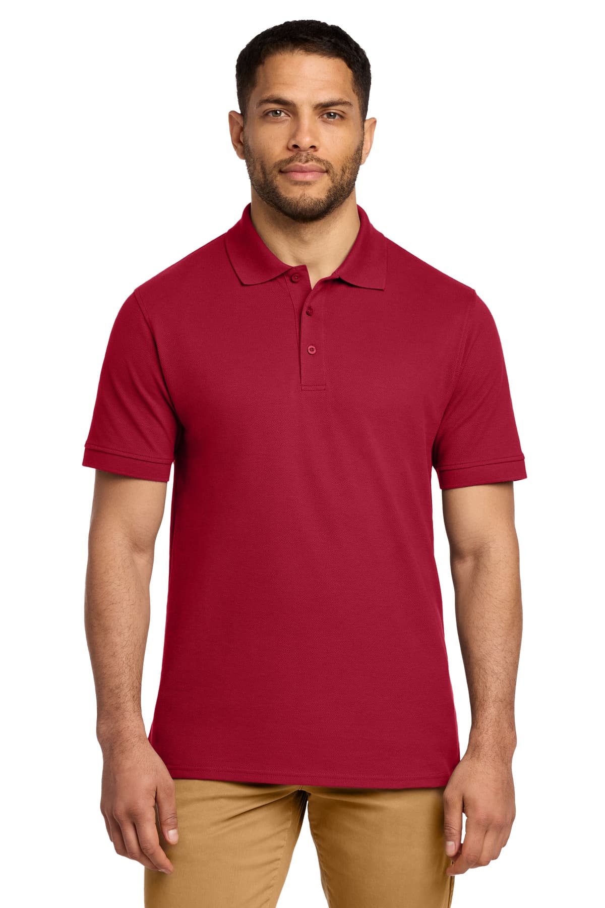 Port & Co  Combed Ring Spun Pique Polo — Red